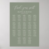 Sage Green 18 Tafels Vind uw Zitplaatskaart Poster (Voorkant)