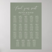 Sage Green 19 Tafels Vind uw Zitplaatskaart Poster (Voorkant)