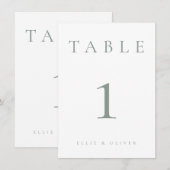 Sage Green 1 Trouwen/Evenement Tafelnummer (Voorkant / Achterkant)