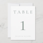 Sage Green 1 Trouwen/Evenement Tafelnummer (Voorkant)
