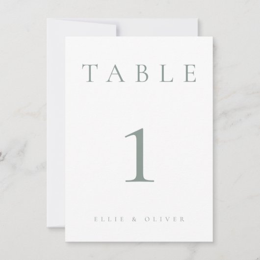 Sage Green 1 Trouwen/Evenement Tafelnummer (Voorkant)
