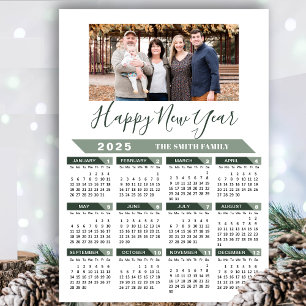 Sage Green 2025 Kalender Minimalistische Foto Magn