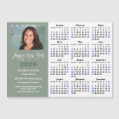 Sage Green 2025 Kalender Modern Zakelijk Magnetisc (Voorkant)