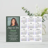 Sage Green 2025 Kalender Zakelijke Foto Eenvoudig Feestdagenkaart (Staand voorkant)