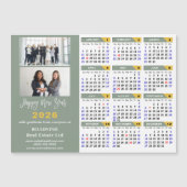 Sage Green 2026 Kalender Business 2 Foto Magnetisc (Voorkant)