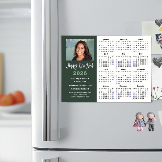 Sage Green 2026 Kalender Modern Corporate Magnetis