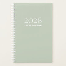 Sage Green 2026 Planner | Aangepaste Titel & Initi