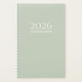 Sage Green 2026 Planner | Aangepaste Titel & Initi