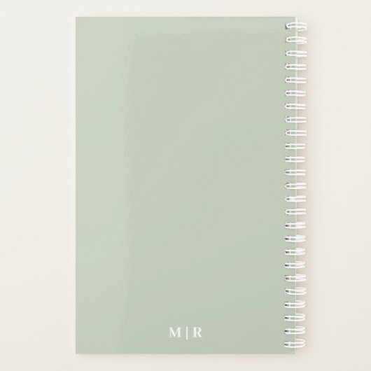 Sage Green 2026 Planner | Custom Title & Initials (Achterkant)