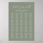 Sage Green 20 Tafels Vind uw Zitplaatskaart Poster (Voorkant)