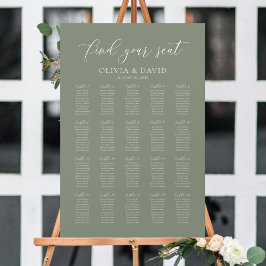 Sage Green 20 Tafels Vind uw Zitplaatskaart Poster