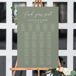 Sage Green 21 Tafels Vind uw Zitplaatskaart Poster