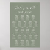 Sage Green 22 Tafels Vind uw Zitplaatskaart Poster (Voorkant)