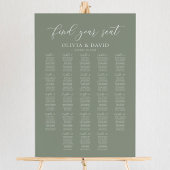 Sage Green 23 Tafels Vind uw Zitplaatskaart Poster