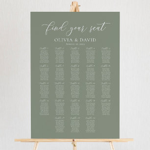 Sage Green 23 Tafels Vind uw Zitplaatskaart Poster