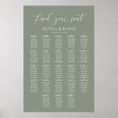 Sage Green 23 Tafels Vind uw Zitplaatskaart Poster (Voorkant)