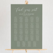 Sage Green 24 Tafels Vind uw stoel kaart Poster