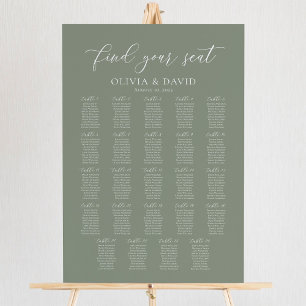 Sage Green 24 Tafels Vind uw stoel kaart Poster