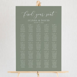 Sage Green 25 tafels Vind uw stoel kaart Poster