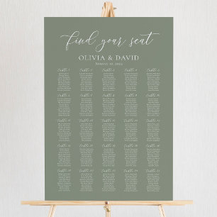 Sage Green 25 tafels Vind uw stoel kaart Poster