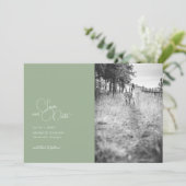 Sage Green 2-foto Save The Date Kaart (Staand voorkant)