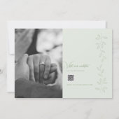 Sage Green 2-foto Save The Date Kaart (Achterkant)