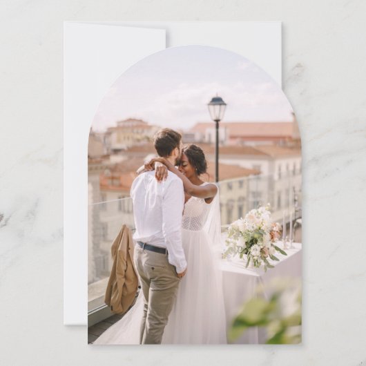 Sage Green 2 Photo Script Wedding Sla de datum op Kaart (Achterkant)