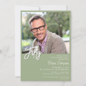 Sage Green 50e verjaardag foto Kaart (Voorkant)