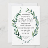 Sage Green 5x7 Laurel Krans Olijfblad Modern Kaart (Voorkant)