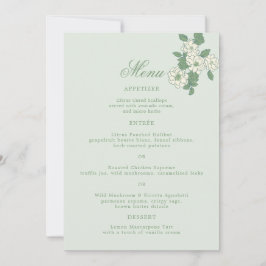 Sage Green 5x7 Wedding Menu Card Kaart