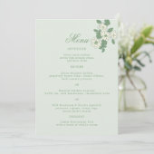 Sage Green 5x7 Wedding Menu Card Kaart (Staand voorkant)