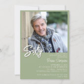 Sage Green 60e verjaardag foto Kaart (Voorkant)