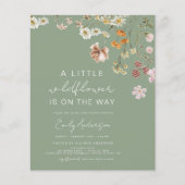 Sage Green A Little Wildflower Baby shower (Voorkant)