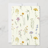 Sage Green A Little Wildflower Baby shower Kaart (Achterkant)