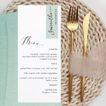 Sage Green, aangepast aan gastnaam legant Menu<br><div class="desc">Waarom besteed op zijn plaats kaarten en menukaarten wanneer u een elegant All-in-one elegant Menu kunt hebben dat met elke gastnaam wordt gepersonaliseerd! Hedendaags, eenvoudig en elegant design met prachtige moderne, handgeschreven kalligrafie. De streep op de hoogste juiste hoek in sage groene toon met gastnaam in zwart. Terug in dezelfde...</div>