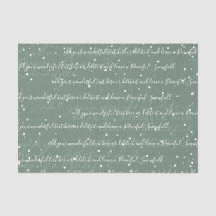 Sage Green   Aangepaste scripttekst Elegant Kerstm Tissuepapier
