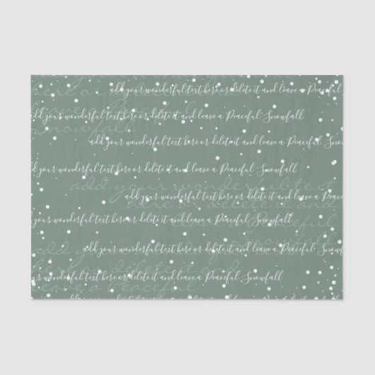 Sage Green | Aangepaste scripttekst Elegant Kerstm Tissuepapier (Voorkant)