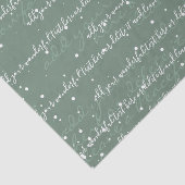 Sage Green | Aangepaste scripttekst Elegant Kerstm Tissuepapier (Detail)