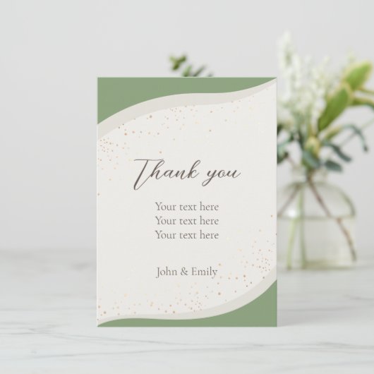 Sage Green Abstract Flat Dank u kaart (Staand voorkant)