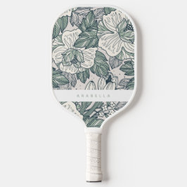 Sage Green Abstract Floral Pickleball Paddle