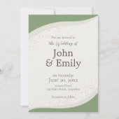 Sage Green Abstracte bruiloft uitnodiging (Voorkant)