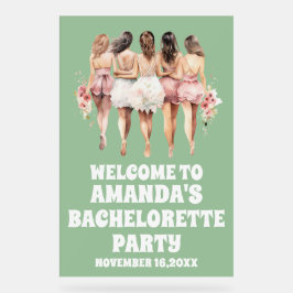 Sage Green Acryl Bachelorette Welkom Teken Acryl Bord