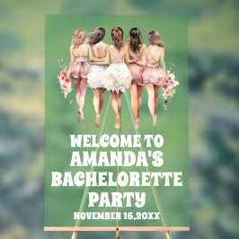 Sage Green Acryl Bachelorette Welkom Teken Bord