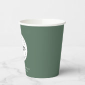 Sage Green Add Custom Business Company Logo Party Papieren Bekers (Links)