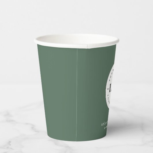 Sage Green Add Custom Business Company Logo Party Papieren Bekers (Rechts)