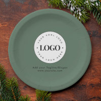 Sage Green Add Custom Business Company Logo Party