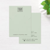 Sage green add logo necklace earring display card visitekaartje (Bureau)