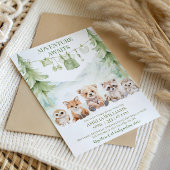 Sage Green Adventure Awaits Woodland Baby Shower Kaart