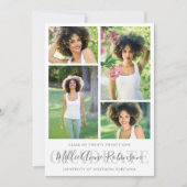 Sage Green | Afstuderen Script 4 Foto's Afstuderen Kaart (Voorkant)