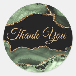 Sage Green Agaat Dank je wel Ronde Sticker